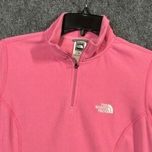 The North Face Pink Fleece TKA 100 Quarter Zip Pullover Kids Medium